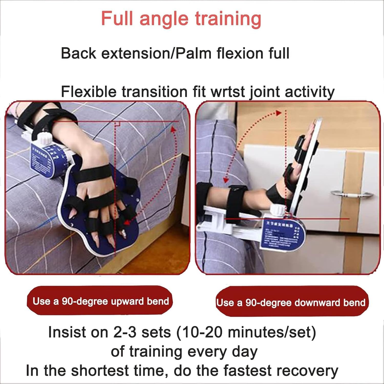 GaRcan Rehabilitation Trainer Wrist Drive,Finger Splint,Wrist Training Orthosis Device Brace Support Flex Spasm Extension Board Splint Apoplexy Hemiplegia(Universal for Left And Right)