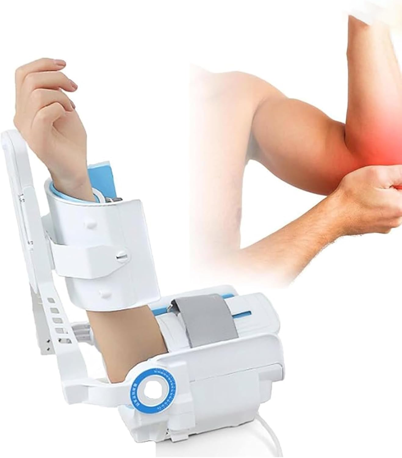 Electric Elbow Joint Rehabilitation Device, Elbow Brace Arm Exerciser, Arm Flexion and Extension Trainer for Stroke Hemiplegia Patients, Adjustable -15° to 150° Angle