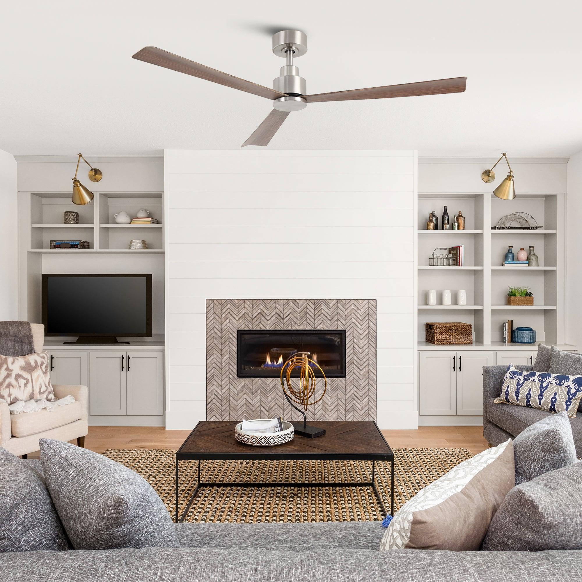 Parrot Uncle 52-Inch Esther 3-Blades Modern Downrod Mount Ceiling Fan with Remote Control