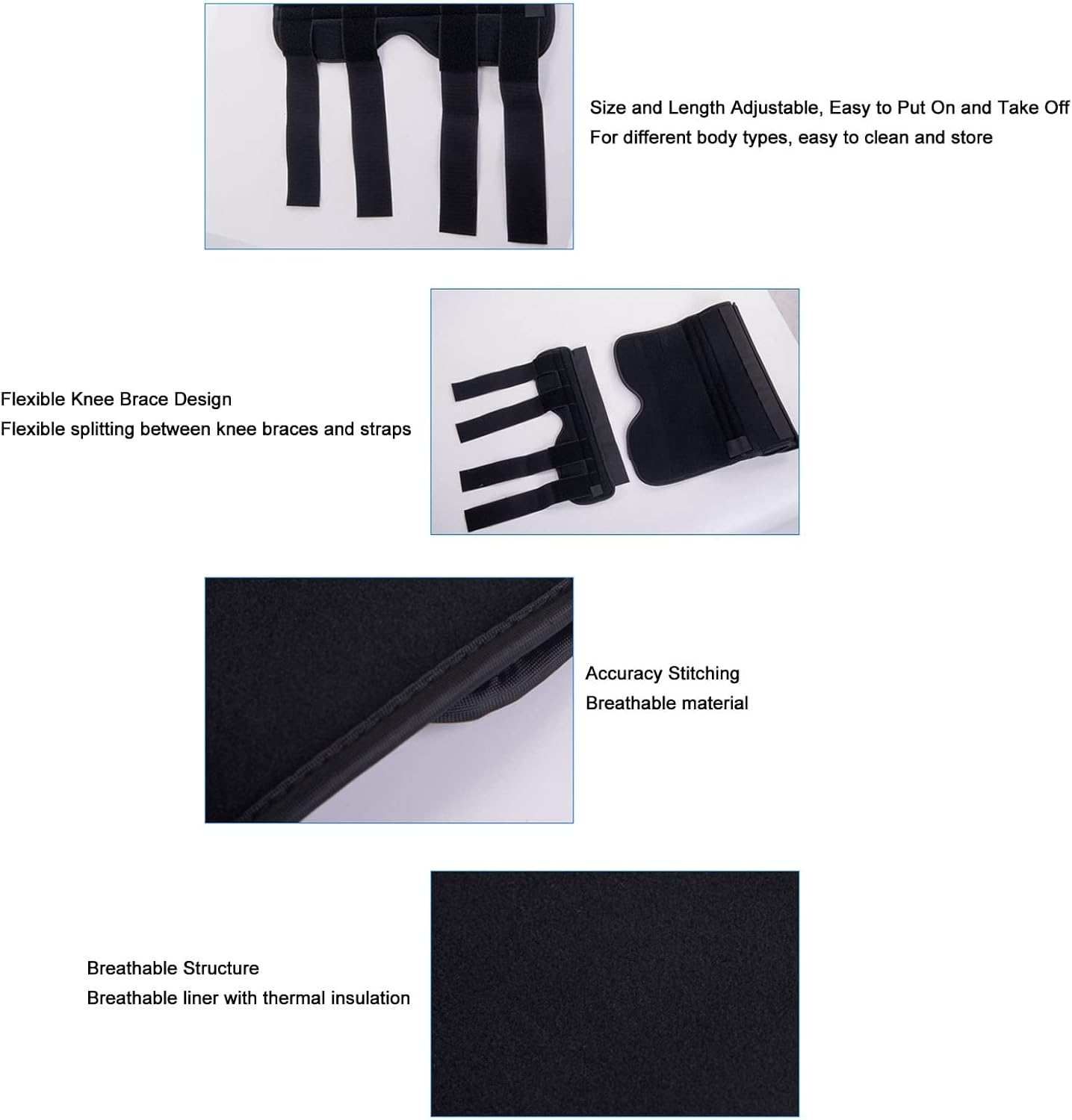 Knee Braces, 3 Panel Adjustable Knee Leg Splint Pain Reduce Speed Recovery Knee Leg Immobilizer for Sprains Dislocations Injuries (XXL)