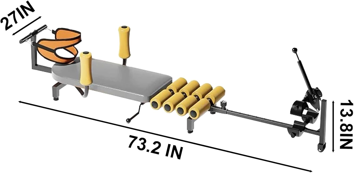 Massage Traction Bed Table, Cervical Lumber Spine Back Stretcher Traction Bed for Tension Relief, Back Decompression- Up to 287 lbs Weight Capacity, Adjustable Length from 55 to 73 inches (Grey)