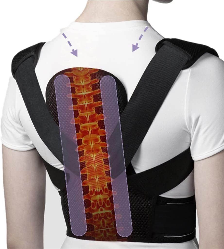 Adjustable Posture Corrector Brace Belt Shoulder Waist Back Support Humpback Improve 2plates Support Belt(L Code)