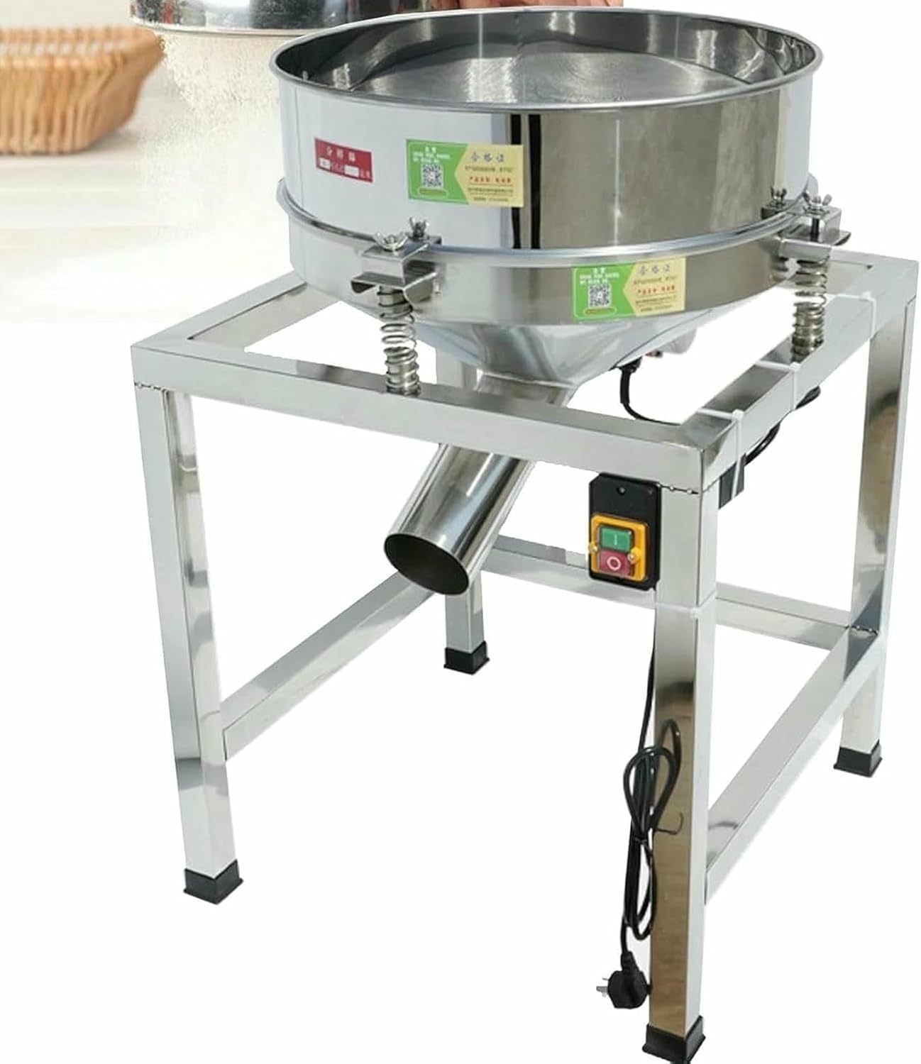 Flour Sifter Stainless Steel Electric Vibrating Flour Sieve, Automatic Shaker Machine, Flour Powder Shaker, for Industrial Use~/
