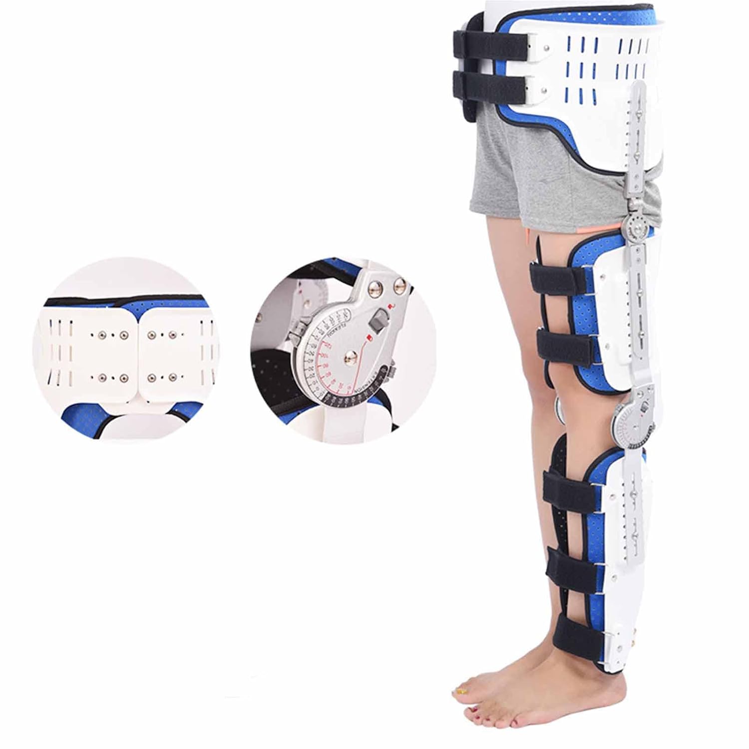 Hip Ankle and Foot Orthosis Hinged Knee Brace Knee Immobilizer Brace Post Op Orthopedic Patella Leg Fracture Foot and Orthotics of Lower Limbs (Left