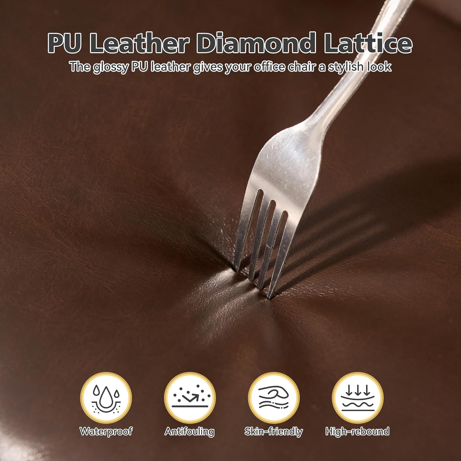 Home Office Desk Chair Office Rubber Casters Ergonomic Computer Chair with Lumbar Support Adjustable Height Rolling Swivel Executive Task Armrests Chair