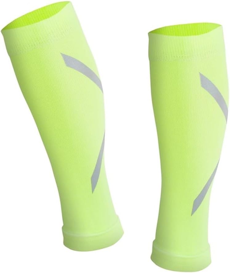 Calf Support Brace Compression Socks Running Cycling, Fitness Socks Pressure Sports(Green,Large)