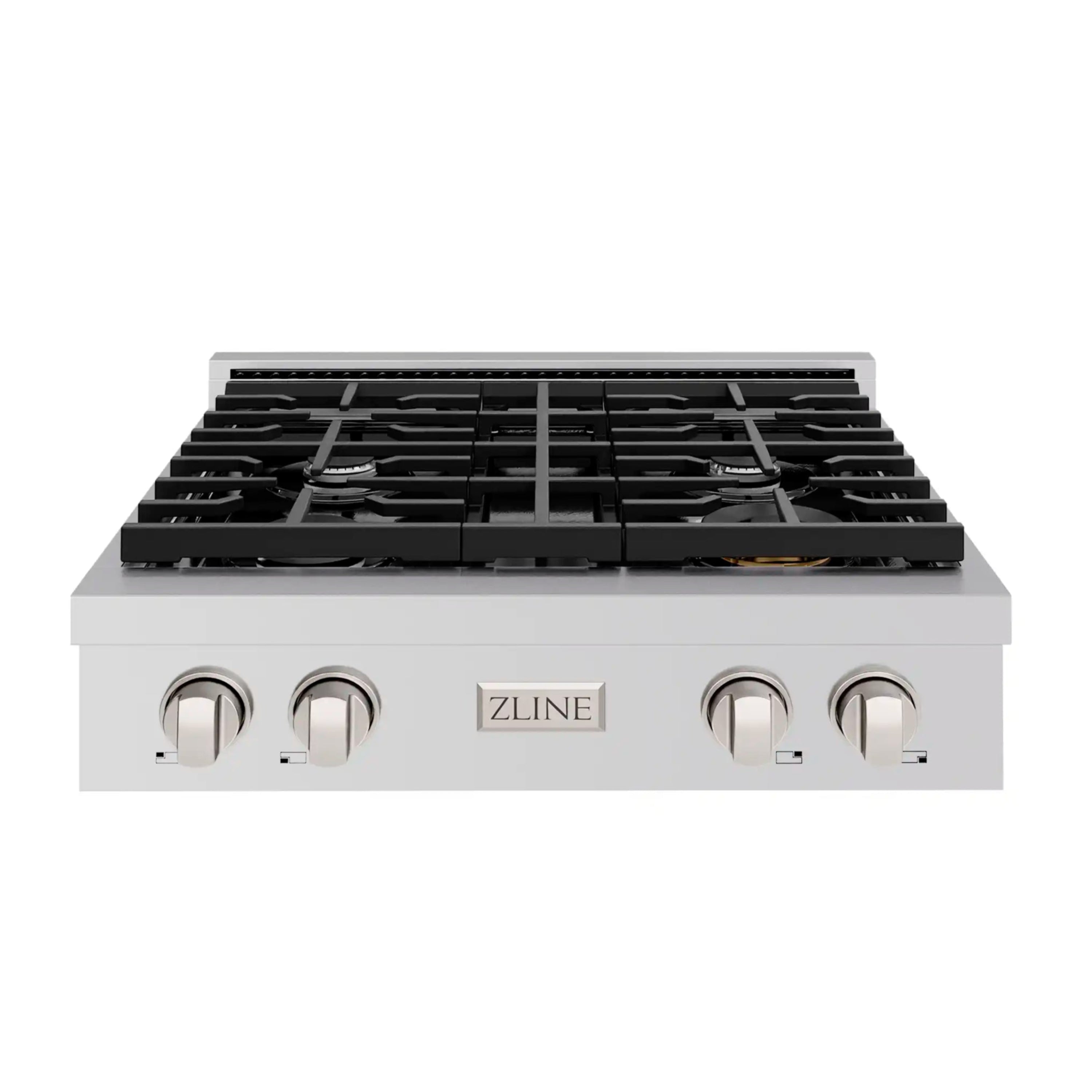 ZLINE Paramount 30-Inch Gas Rangetop with 4 Burners and Porcelain Cooktop in Stainless Steel (SRT30)