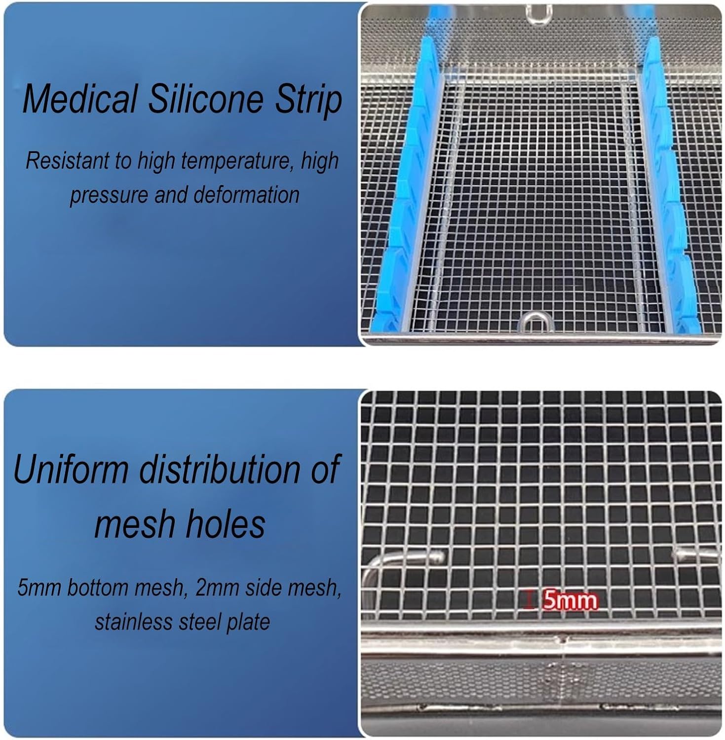 Surgical Instrument Tool Tray, Medical Tray 304 Stainless Steel, Suitable For Hospitals, Surgeries, Dental Instruments(15.7in*9.8in*2.8in)