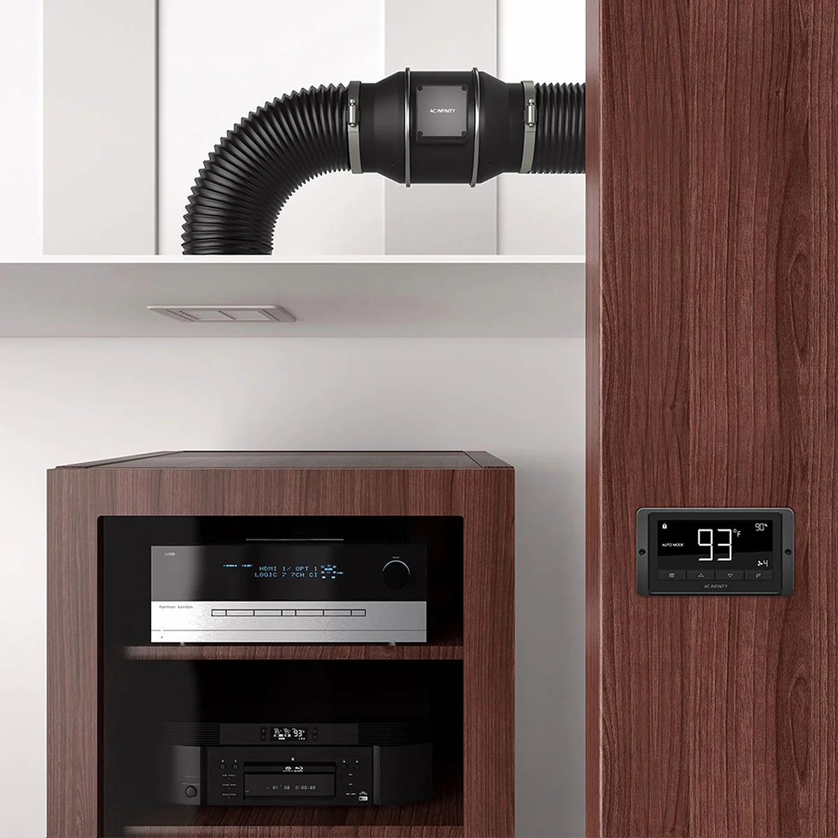 AC Infinity CLOUDLINE T12 12-In Inline Duct Fan w/ LCD Thermal Controller