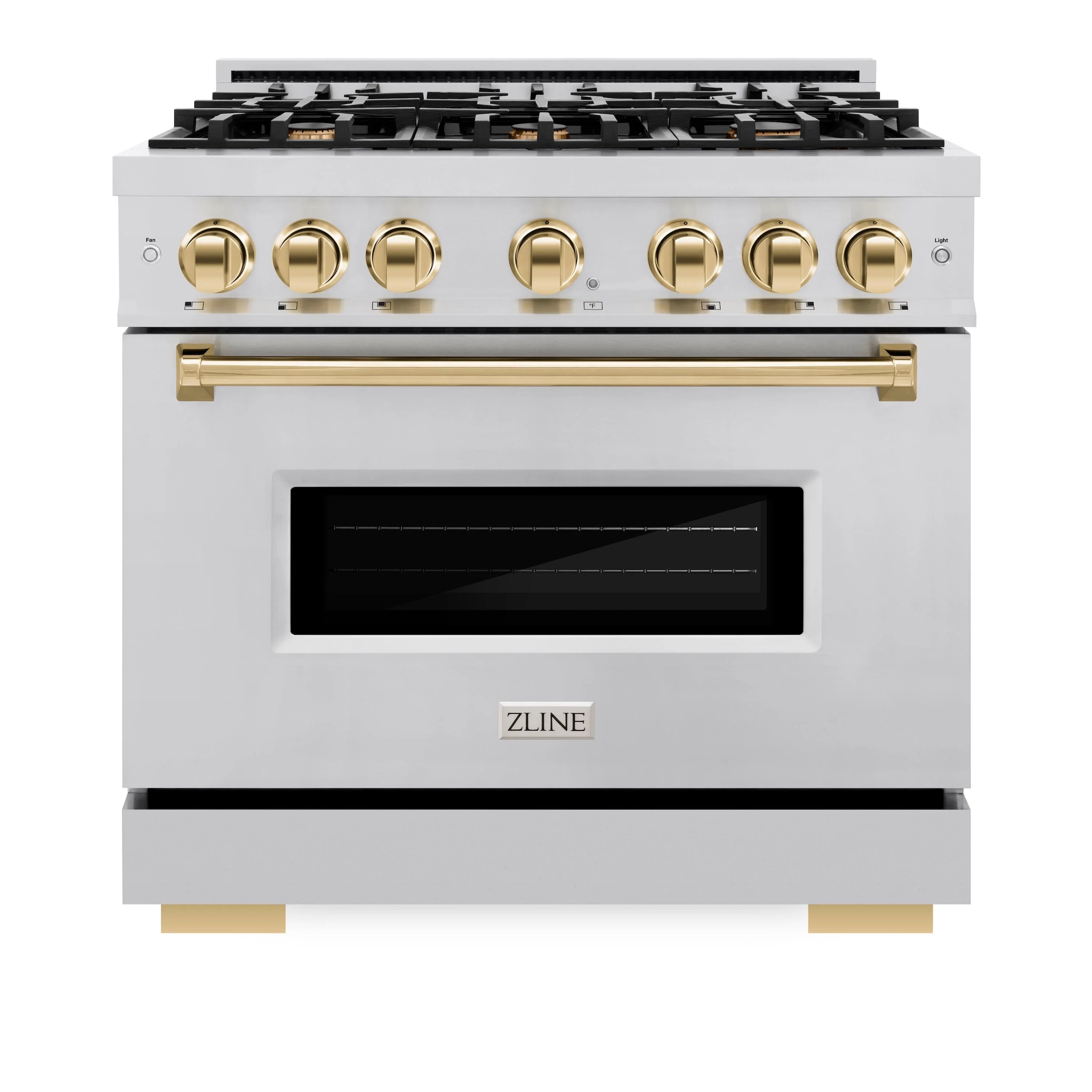 ZLINE Autograph Edition 36-Inch Classic Series Dual Fuel Range with 6 Gas Burner Cooktop and 5.2 Cu. Ft. Electric Convection Oven in Stainless Steel with Polished Gold Accents (CDRZ-36-G)
