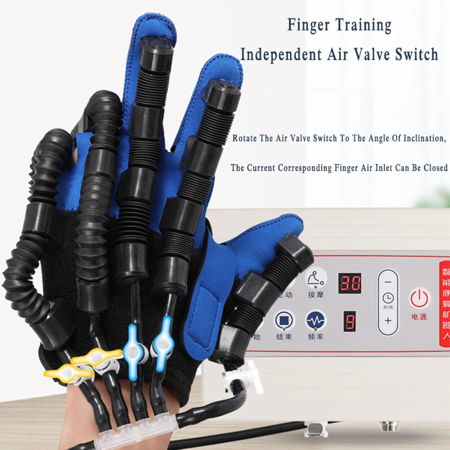 Robot Glove Hand Training Rehabilitation Stroke Hemiplegia Finger Exerciser for Stroke Hemiplegia Hand Function Recovery Relief Finger Cramps,Right-L