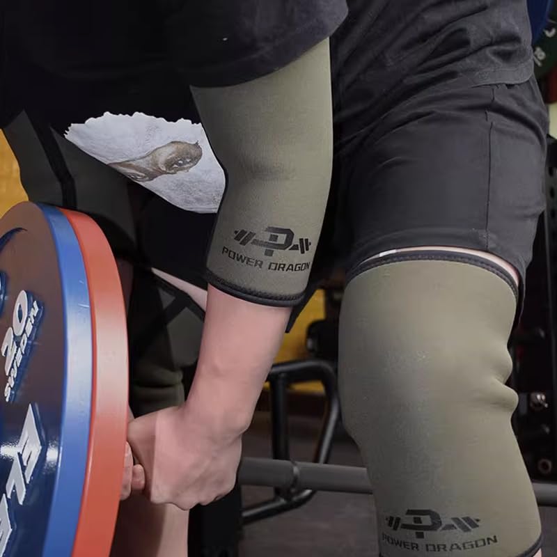 Weightlifting Elbow Sleeves (1 Pair) - 5mm Neoprene Compression Elbow Braces for Men & Women - Support for Bench Press, Powerlifting, Fitness & Gym Workouts (Green, 3XL)