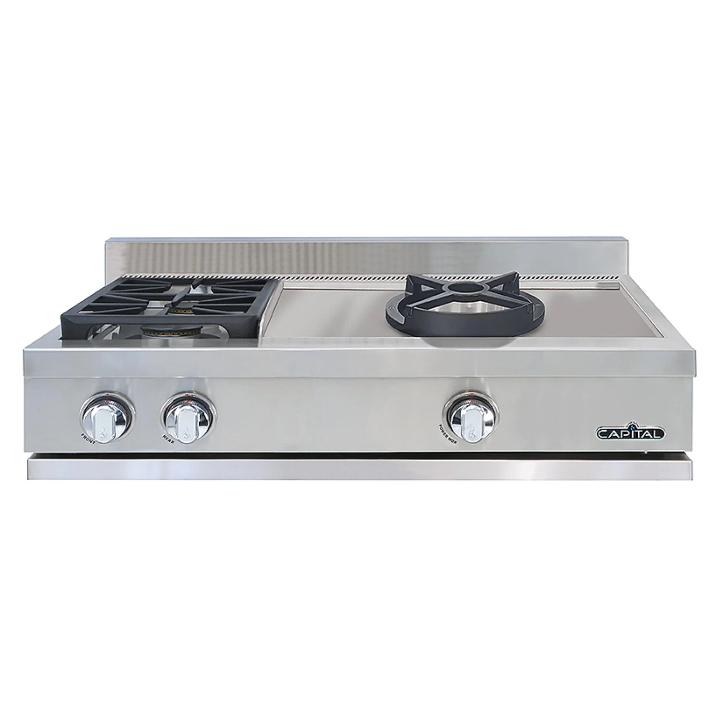 Capital 36-Inch Rangetop in Stainless Steel with 2 Sealed Burner & Sealed Burner Wok (GRT362W)