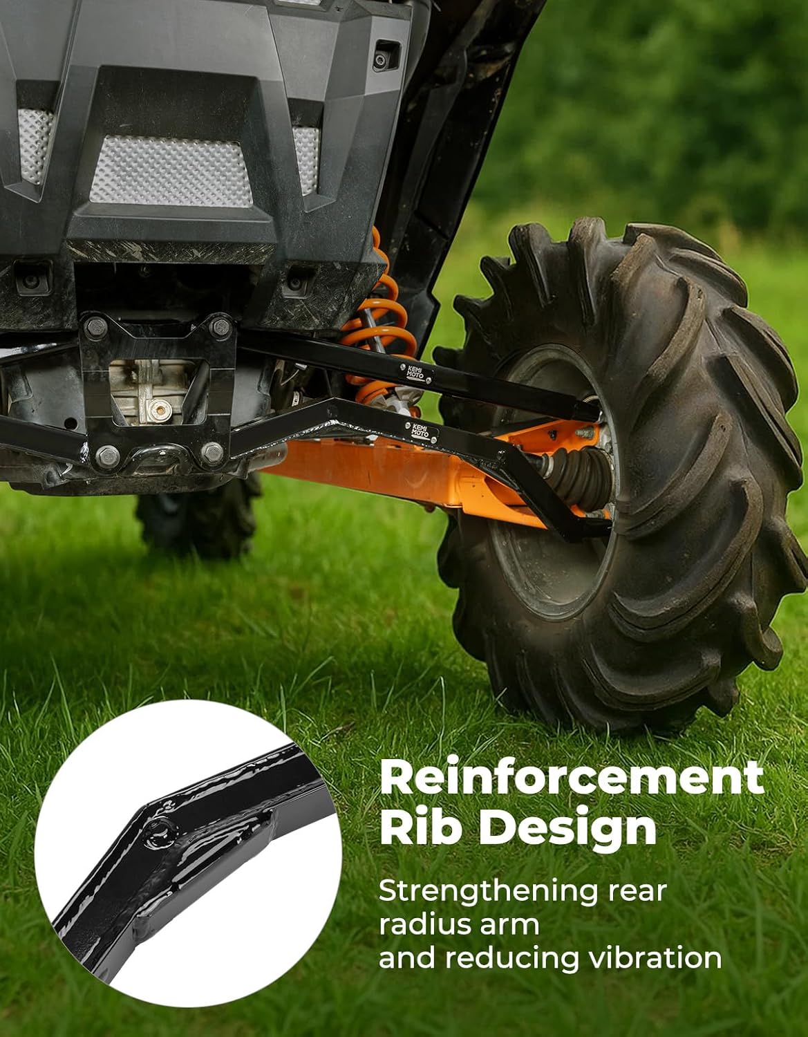 KEMIMOTO 14-23 XP 1000 Rear Radius Arms/Rods High Ground Clearance 4X Stronger Than Stock, Compatible with Polaris RZR XP 1000/RZR 4 1000 2014-2023, Adjustable Radius Rods with Reinforcement Rib