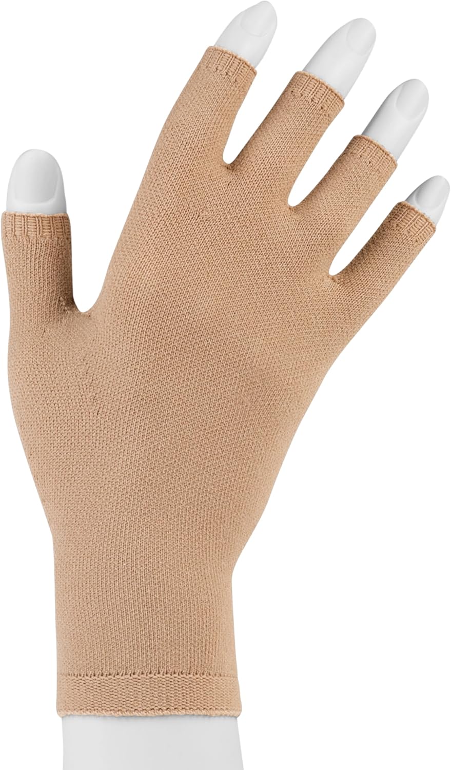 Juzo 2301 Seamless Compression Glove with Open Finger Slots, Beige, Small