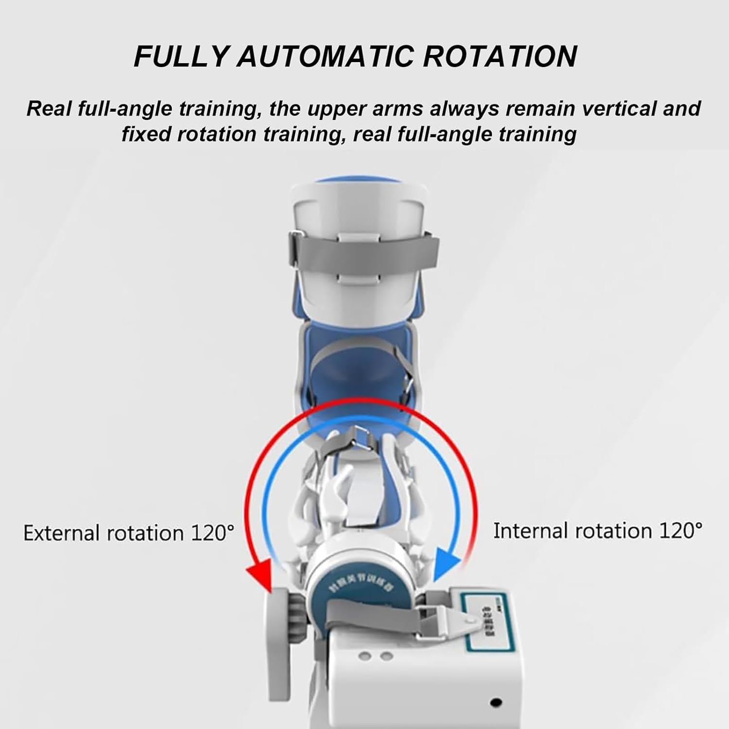 Electric Elbow and Wrist Joint Brace Arm Exerciser, 9 Levels of Strength and 3 Levels of Speed Adjustable, 120° Spin Angle, for Hemiplegia, Fracture