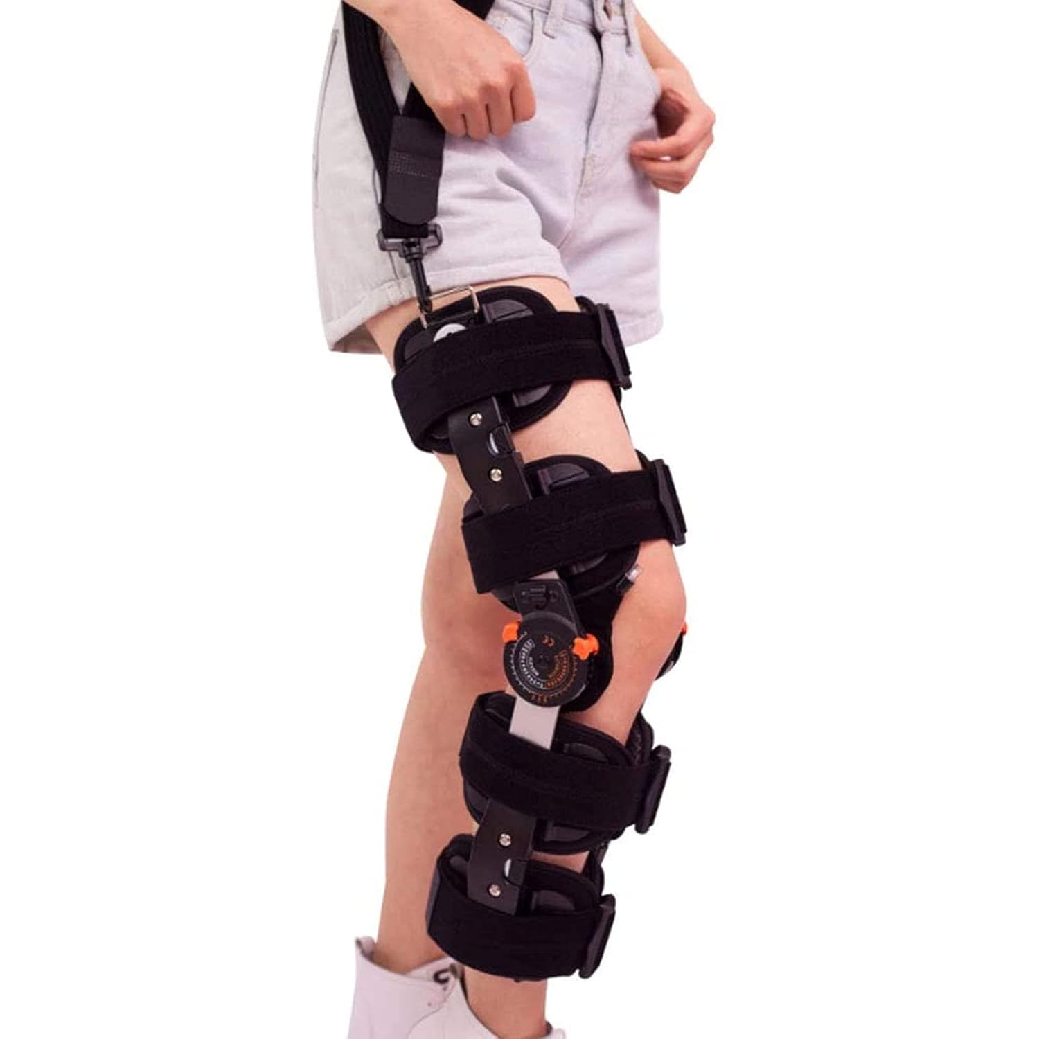 Hinged Knee Brace, Knee Joint Fixed Support Adjustable Rehabilitation Meniscus Knee Leg Protector Pain Relief For Man And Women(