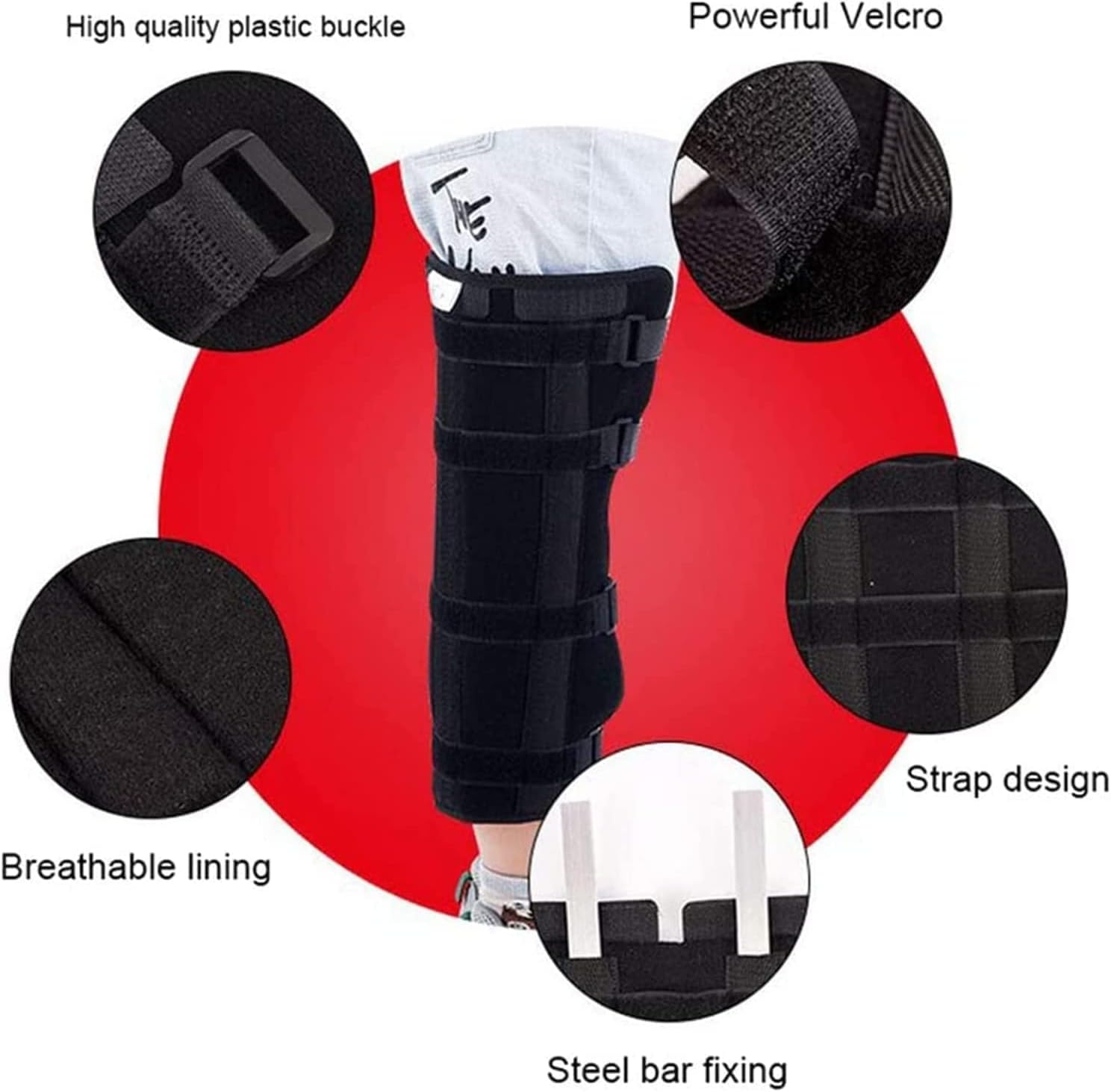 HUANGJUN Adjustable Knee Support Brace Fixed Splint Orthosis Activity Protector Knee Fixation Brace 22.7.27