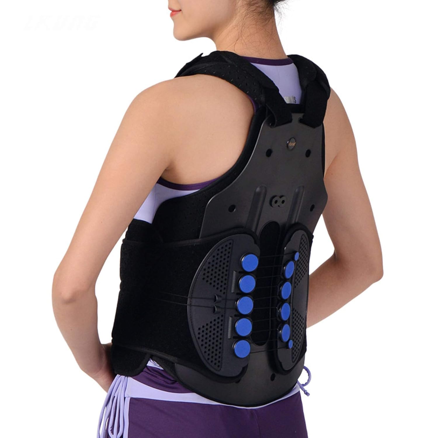 Adjustable Thoracolumbar Supports,Thoracic Back Brace Men Women Lumbar Spine Orthosis for Osteoporosis Caused by Lumbar and Thoracic Fractures (Large