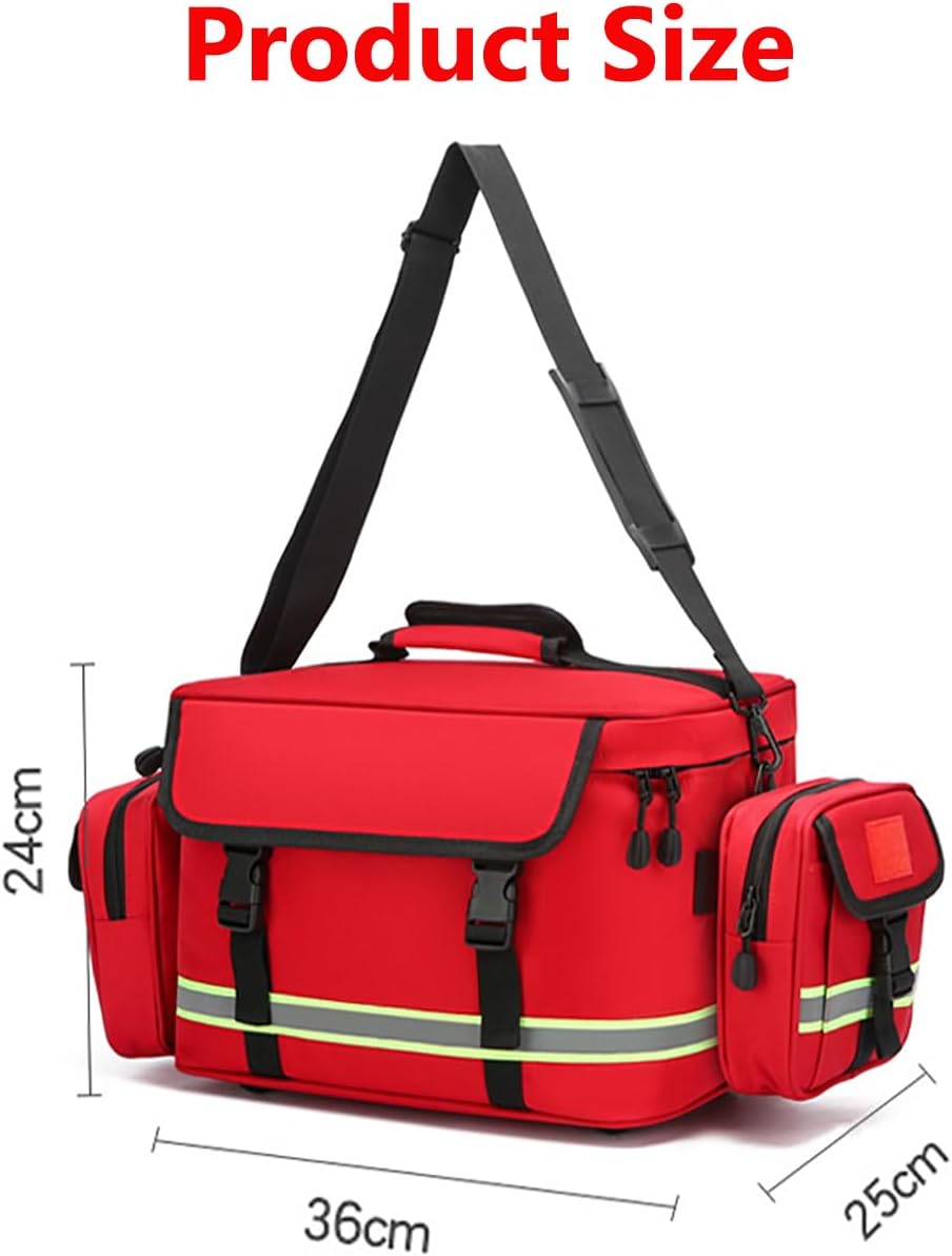 First Aid Bag Home Health Nurse Bag Empty, Professional Medical Bag Emergency Responder Trauma Bag Portable Medical Supplies Shoulder Bag, Ideal for EMT, EMS, Paramedics, Bag Only(F)