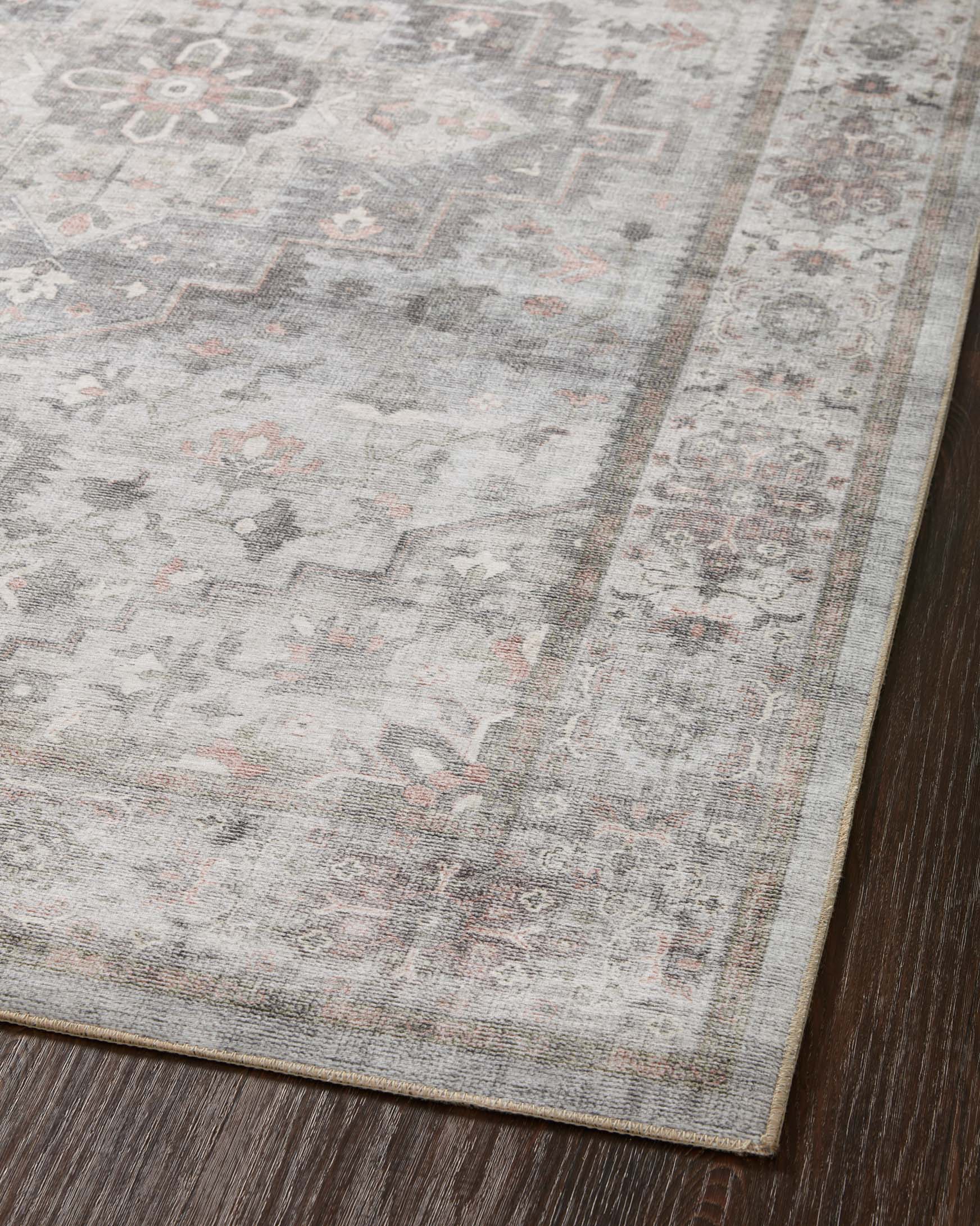 Loloi II Heidi Collection - Traditional Power Loomed Rug in Dove & Blush (HEI-02)