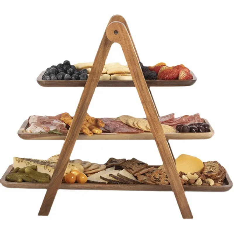 Rustic Wooden Tiered Serving Tray
