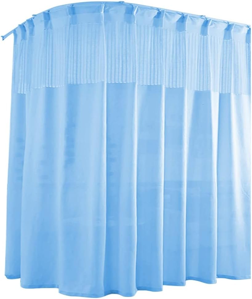 Rygcrud School Nurse Clinic Privacy Curtains, Flame Retardant Drape with Bendable Track, Room Divider for Beauty SPA, Ceiling Mount(Light Blue,2.5 * 2.7m)