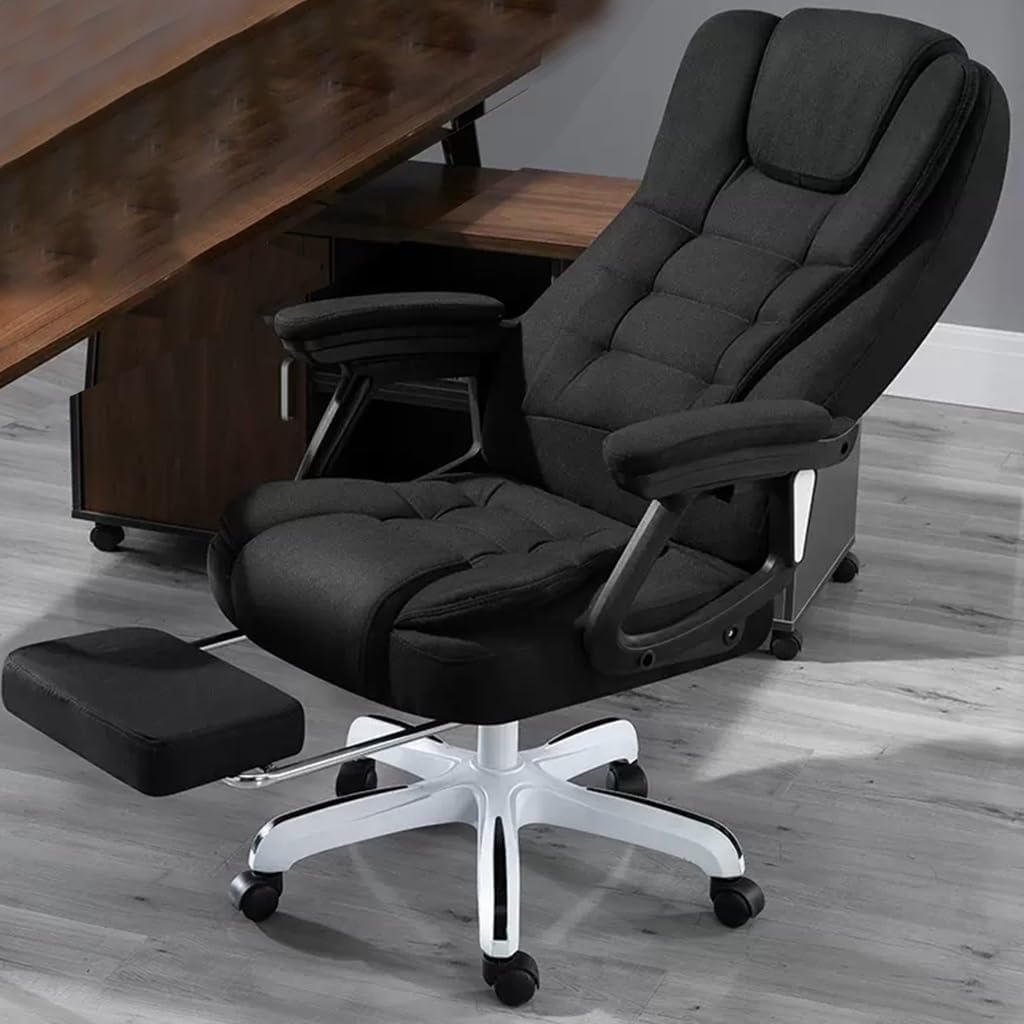 Ergonomic Computer Chair with Footrest, Adjustable Arms, Headrest, and Lumbar Support - Swivel Rolling Vanity Chair for Home Office (/Black B