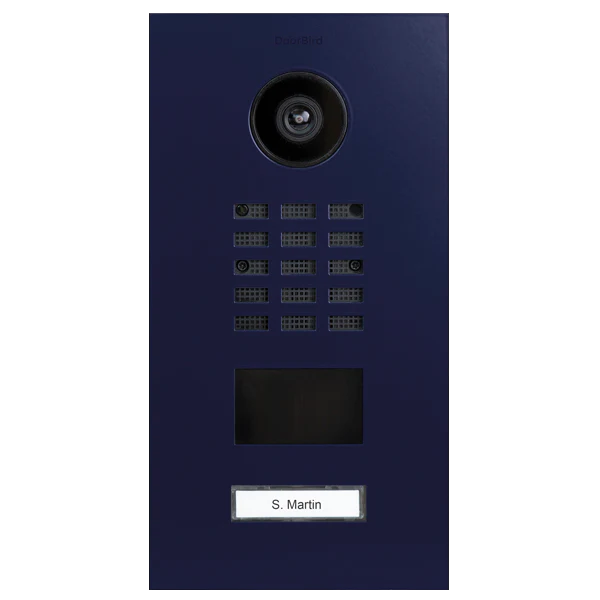 DoorBird D2101V IP Video Door Station, 1 Call Button in Night Blue, RAL 5022