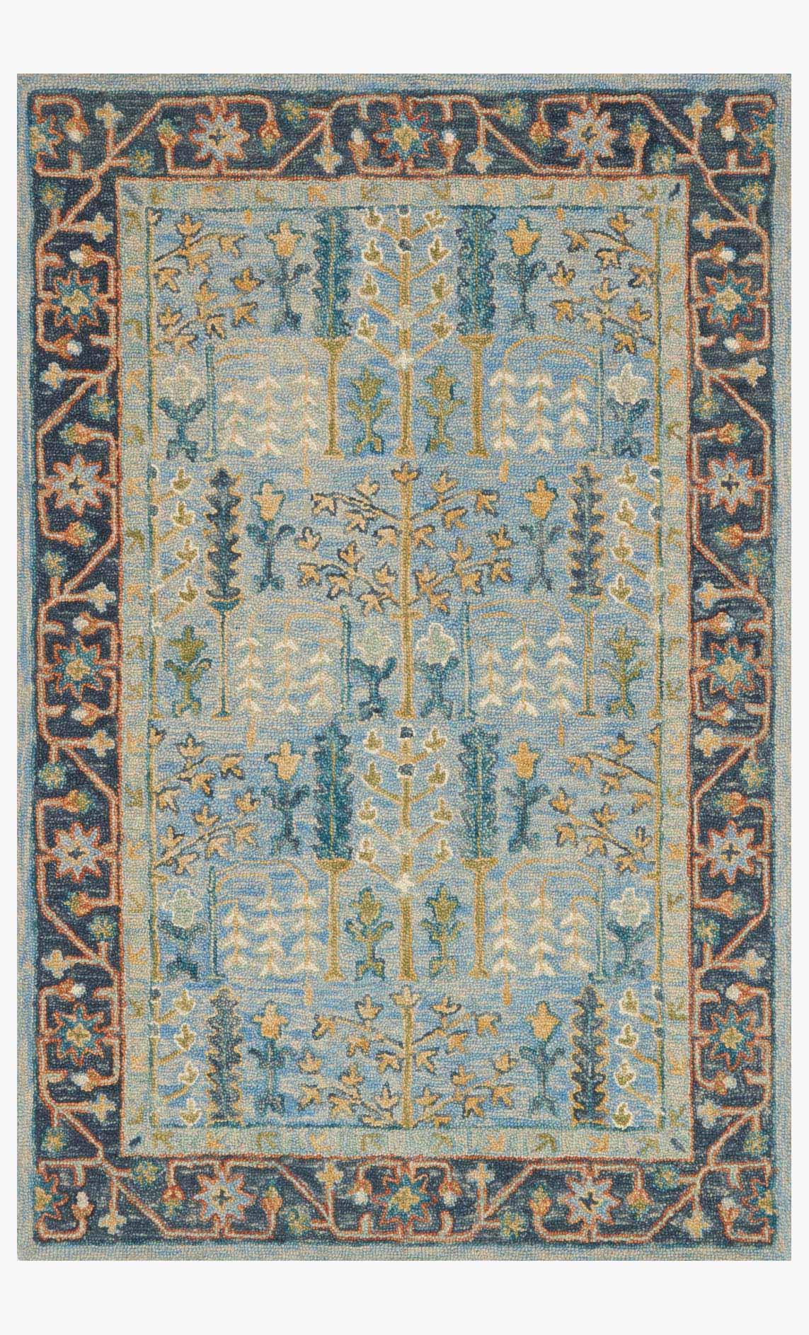 Loloi Victoria Collection - Traditional Hooked Rug in Lt Blue & Dk Blue (VK-12)