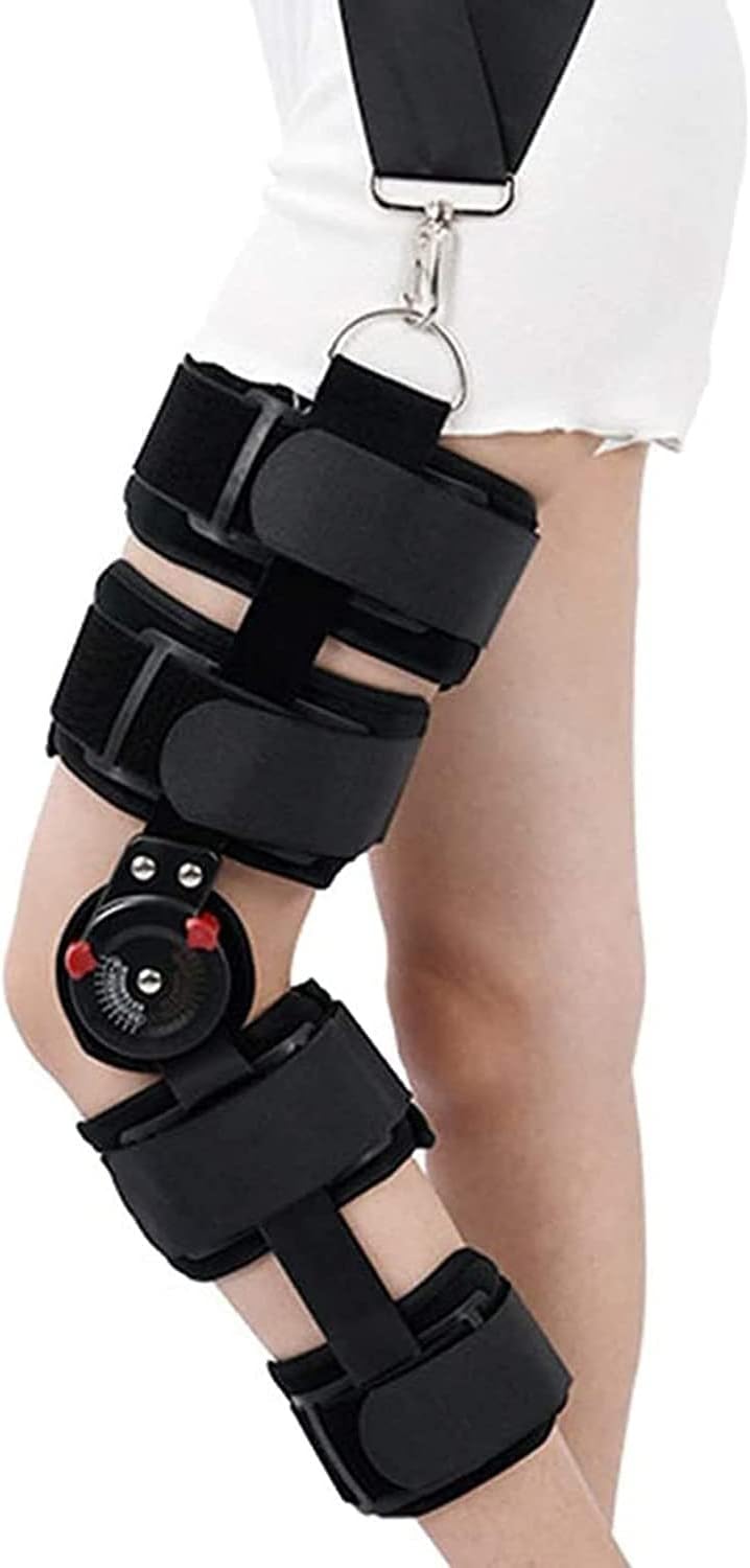 Knee Braces for Knee Pain Arthritis Orthopedic Hinged Knee Brace Support, Adjustable Knee Joint Splint ROM Knee Orthosis Stabilizer Post-Op Arthritis Injury Protector Knee Support for Leg