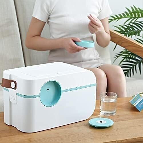 Family First Aid Box Medical Storage Chest, Portable Plastic First Aid Kit Organizer for Home, Travel, Camping, Outdoor & Emergency Use(White*2)