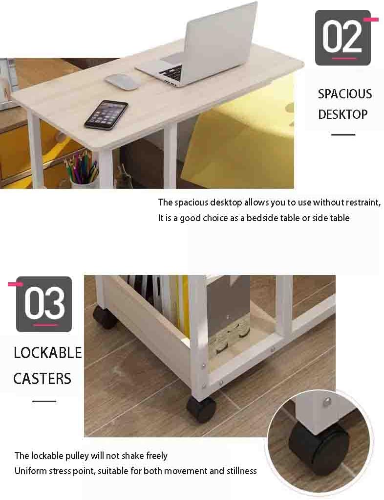 Overbed Table with Wheels,Bedside Table Mobile Table Bedside Hanging Table Manual Lifting Desk Can Put Keyboard,Hospital Medical Use