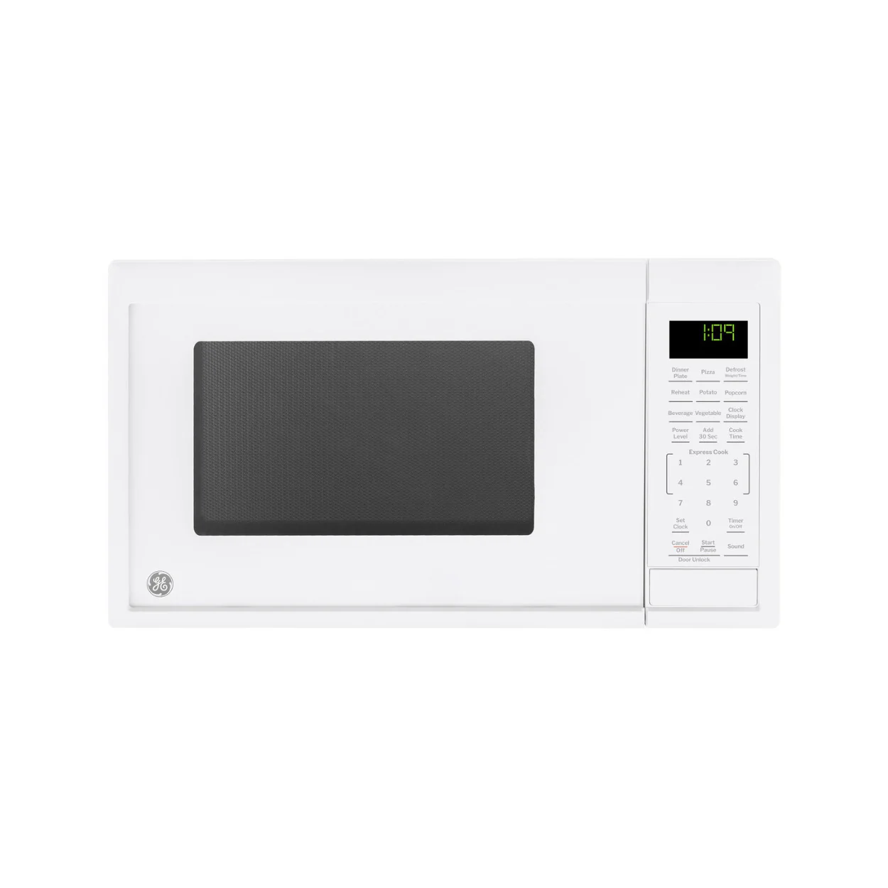 GE Appliances 0.9 Cu. Ft. 900W Countertop Microwave Oven (White)