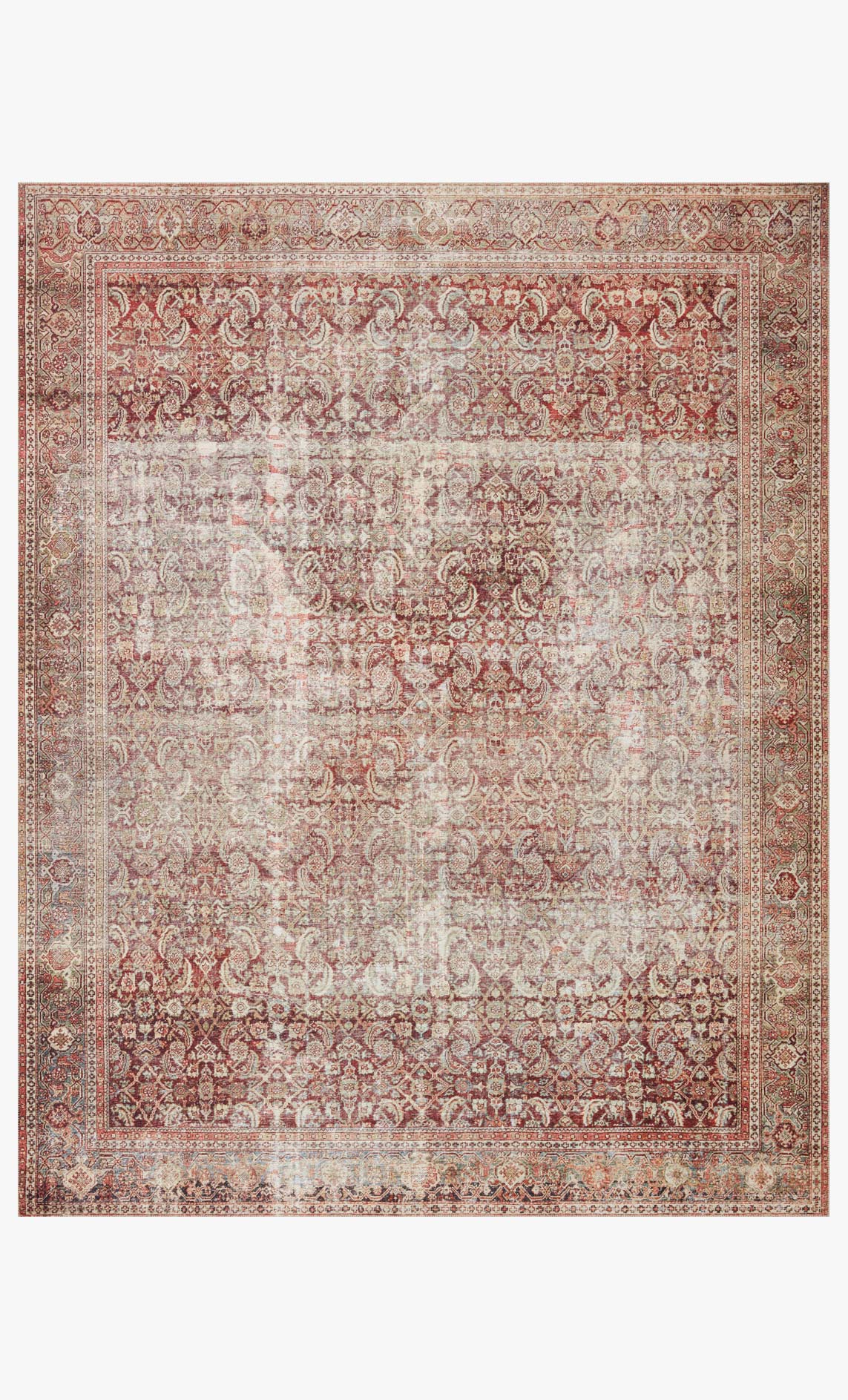Loloi II Layla Collection - Traditional Power Loomed Rug in Cinnamon & Sage (LAY-11)