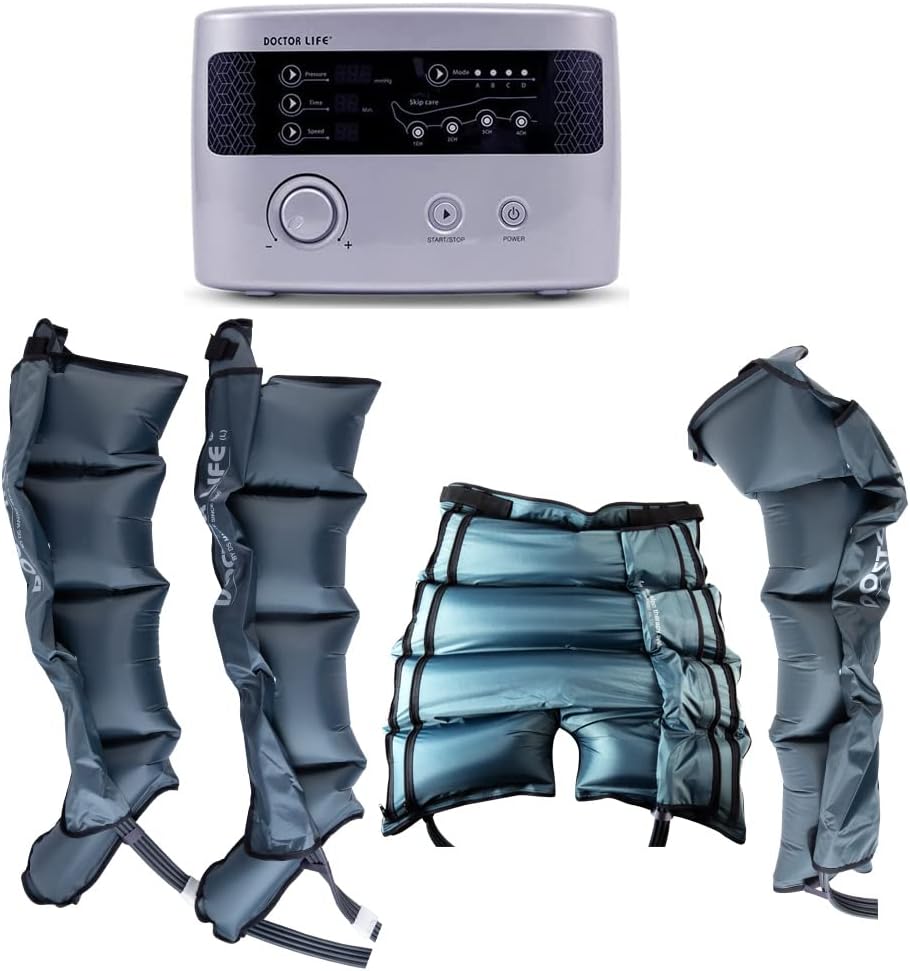 DOCTOR LIFE LX9max - Sequential Air Compression Recovery System : Device + Legs (L) + Arm + Centerbody, FSA-HSA Approved