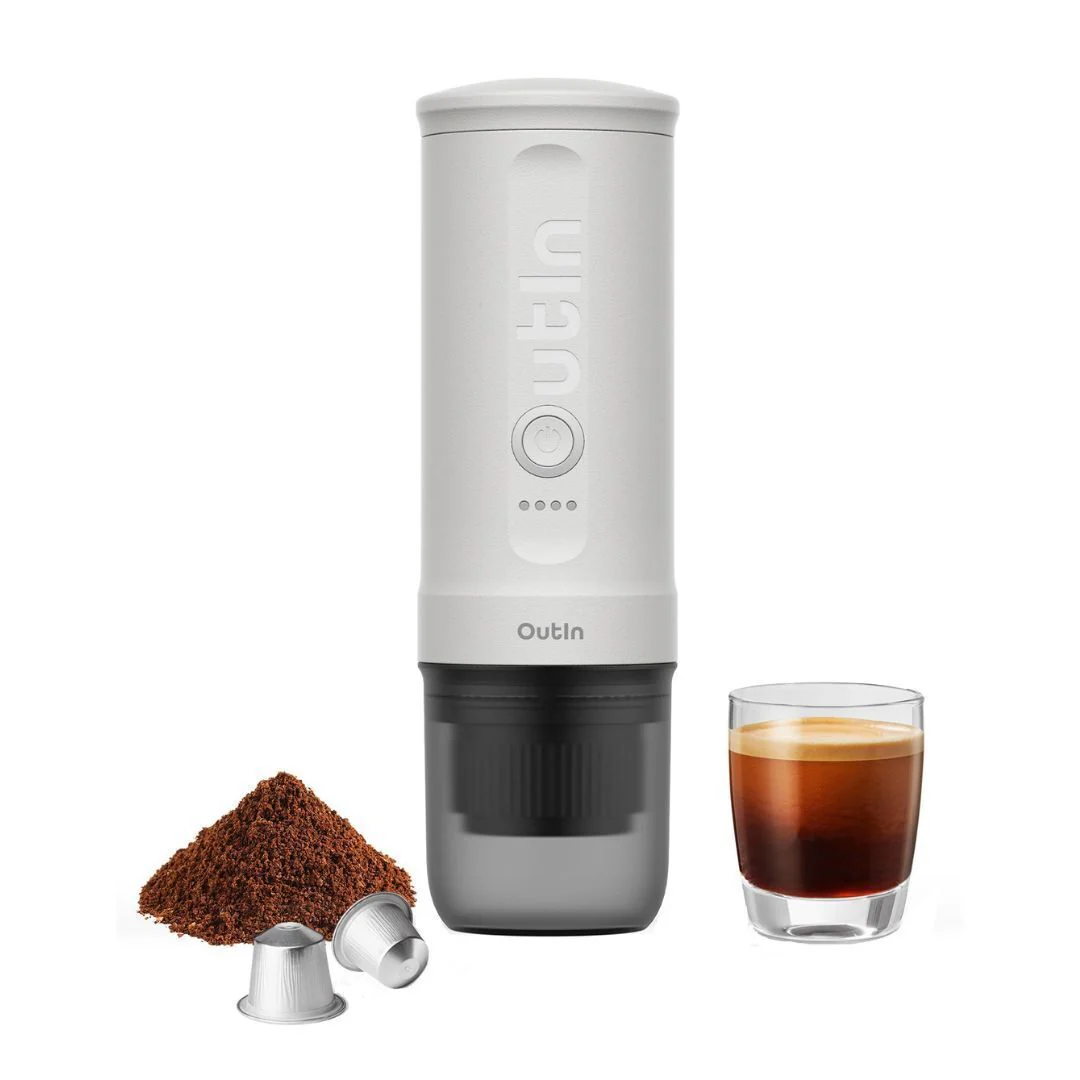 Outin Nano Portable Electric Espresso Machine (Pearl White)