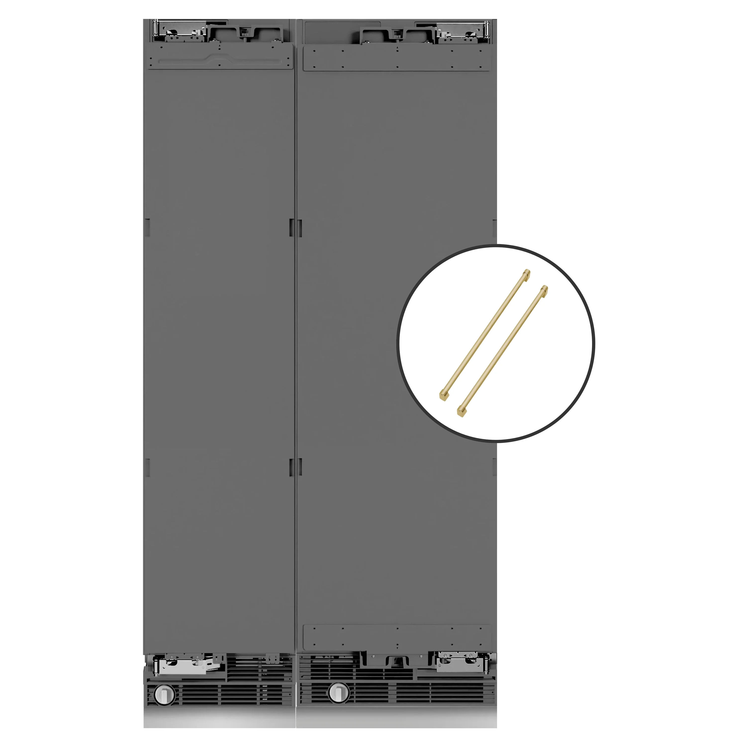 ZLINE 42-Inch Column 12.5 Cu. Ft. Refrigerator and 8.6 Cu. Ft. Freezer in Panel Ready with Champagne Bronze Accent