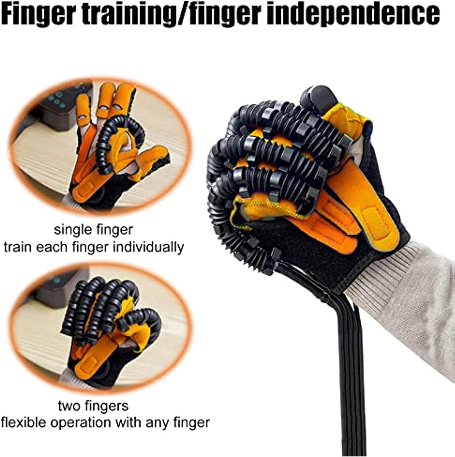 WIKINK Upgraded Rehabilitative Robotic Gloves, Finger Exercisers Stroke Hand Therapy Exercise, for Training Finger Flexion Correction, Hand Function Recovery, for Stroke Hemiplegia Patients