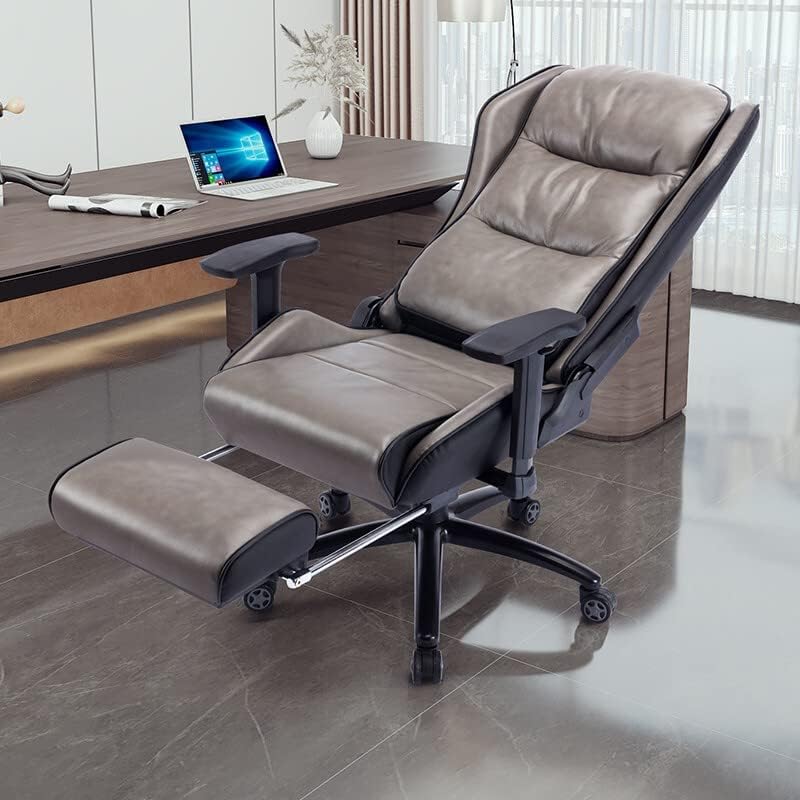 Posture Ergonomic Pu Leather,Managerial Computer Desk Chair Flip Up Armrest Big Tall with Wheels and Adjustable Lumbar Support High Back Pu Leather Chair Comfortable Anni,
