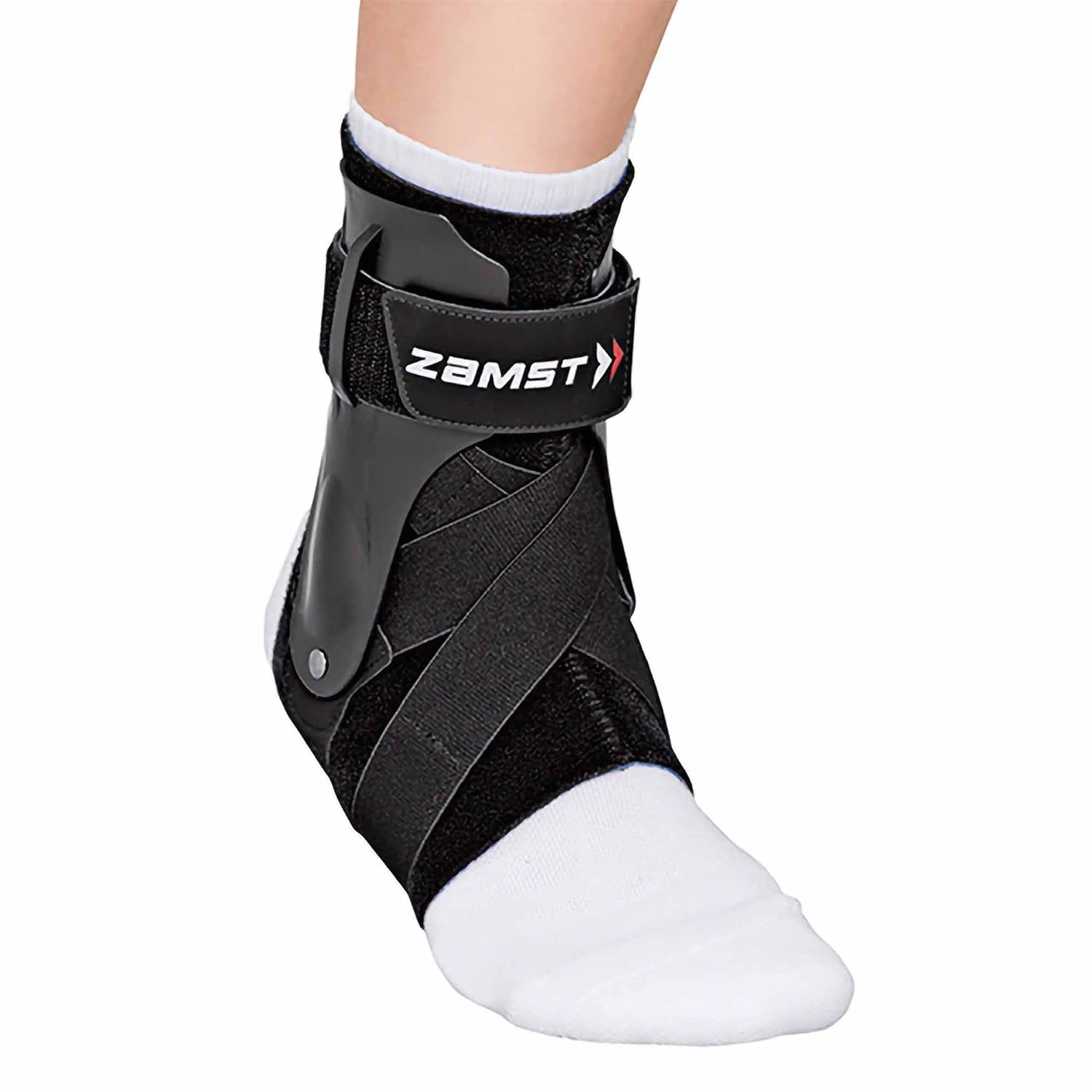 Zamst A2-DX Black Ankle Brace for Sports - Breathable Sports Ankle Support for Men and Women with Guard Stabilizers for High-Grade Ankle Sprain - Right, Small