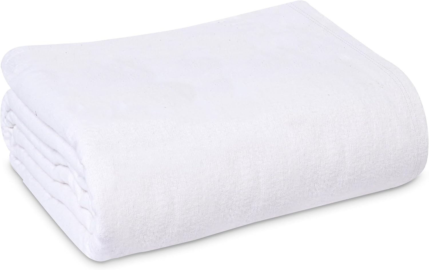 Linteum Textile Cotton Blended Hospital Patient Bath Blanket, Bed Bath Sheet, Twin Blanket Lightweight Sheet Blankets (24-Pack, 70x90 in, 1.75 lb.) White