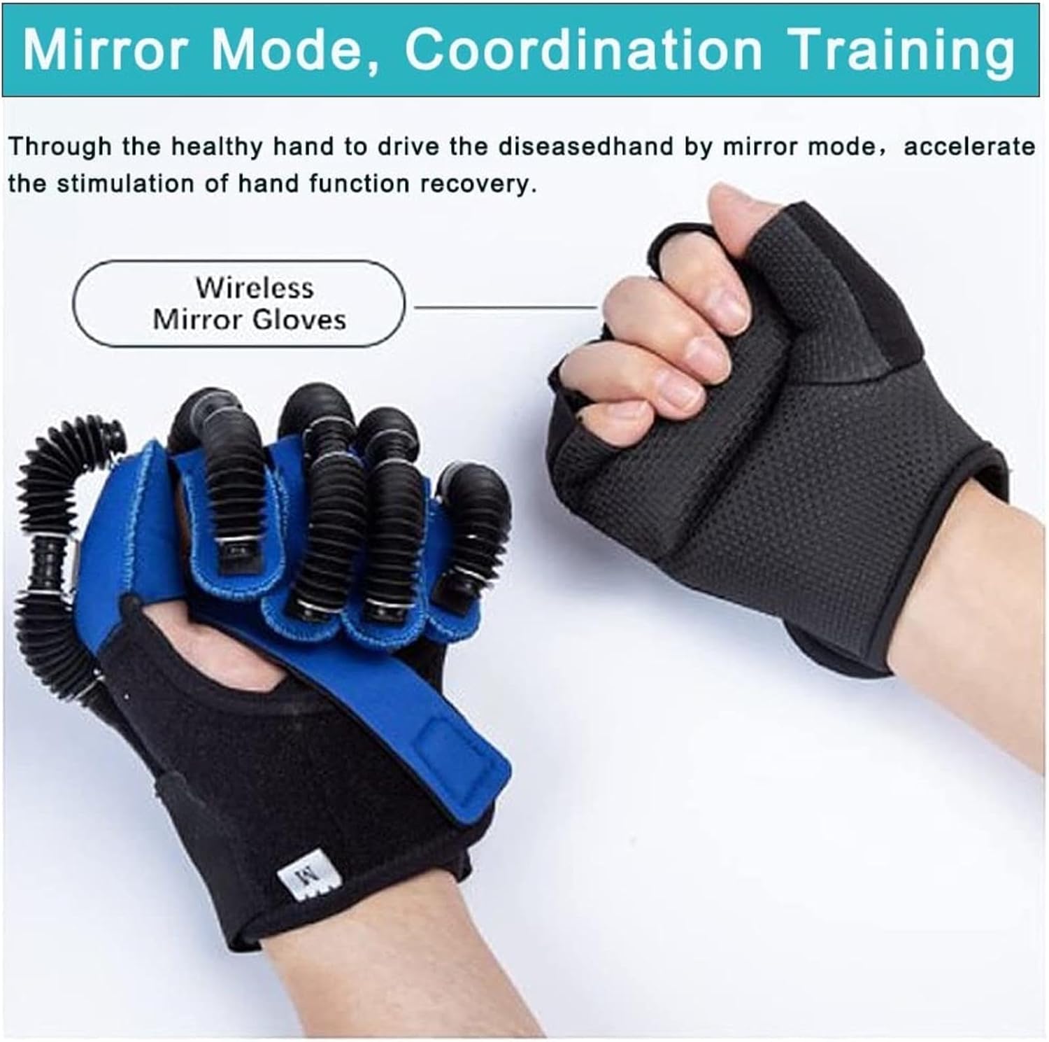 Robot Glove Hand Training Rehabilitation Long-Term Relief Finger Cramps Help Patient with Hand Dysfunction to Independently Carry Out Rehabilitation,Left-S