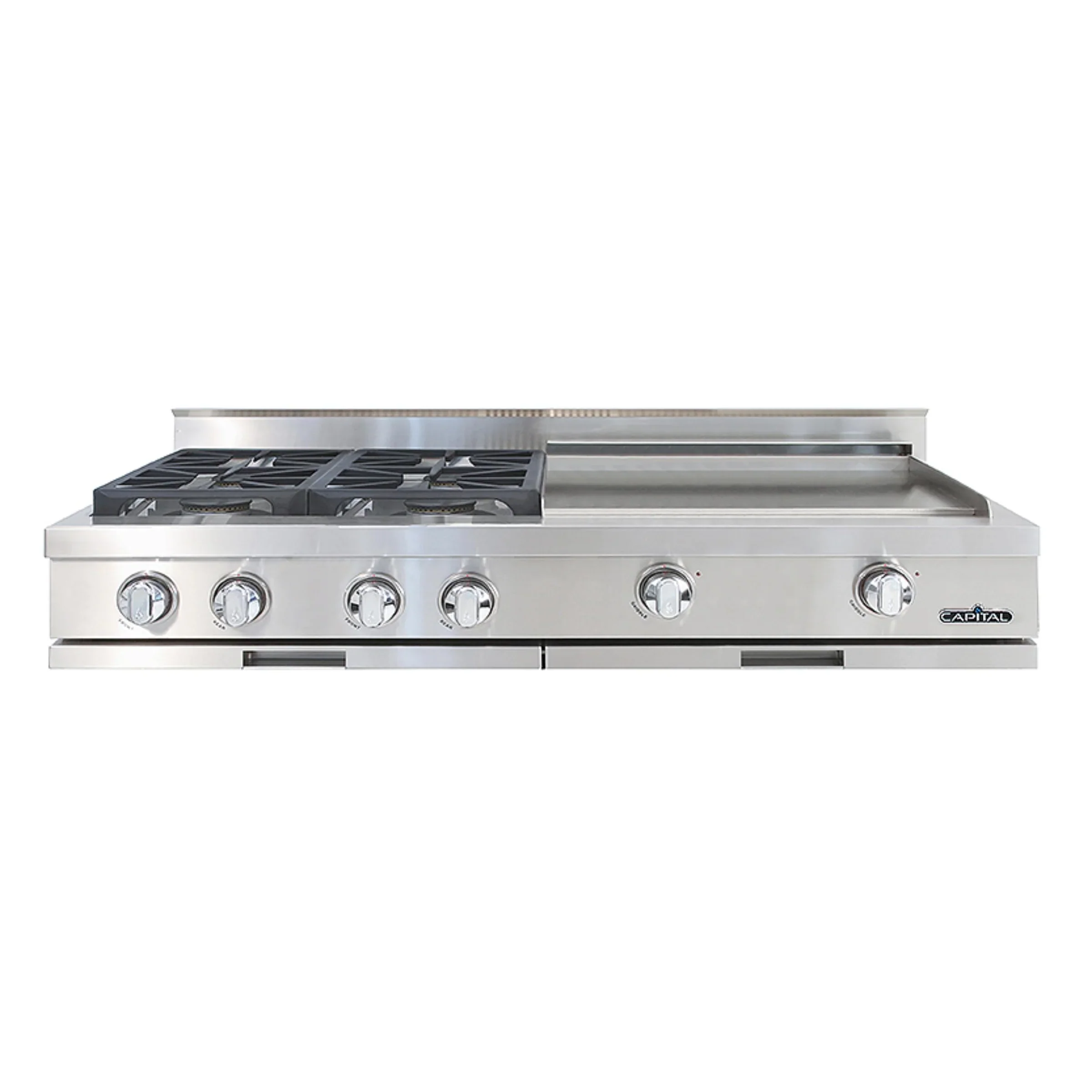 Capital 48-Inch Rangetop in Stainless Steel with 4 Sealed Burners & 24-Inch Griddle (GRT484GG)