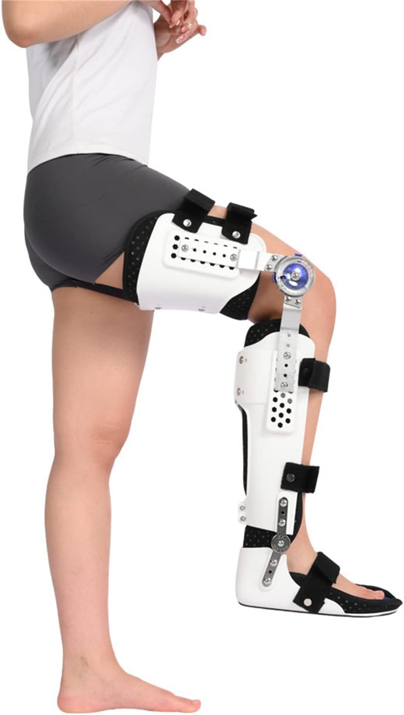Knee Foot Support Brace,Adjustable Post Knee Support Orthosis Immobilizer Protector,Knee Abduction Splint (Fixed Right)