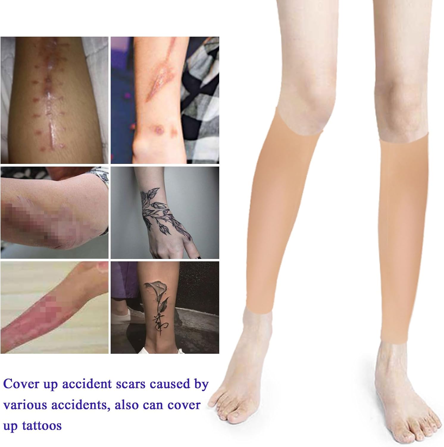 Silicone Fake Calf Pads Realistic Calf Leg Enhancer Arms Sleeve for Crooked Or Thin Legs Arms Scar Cover