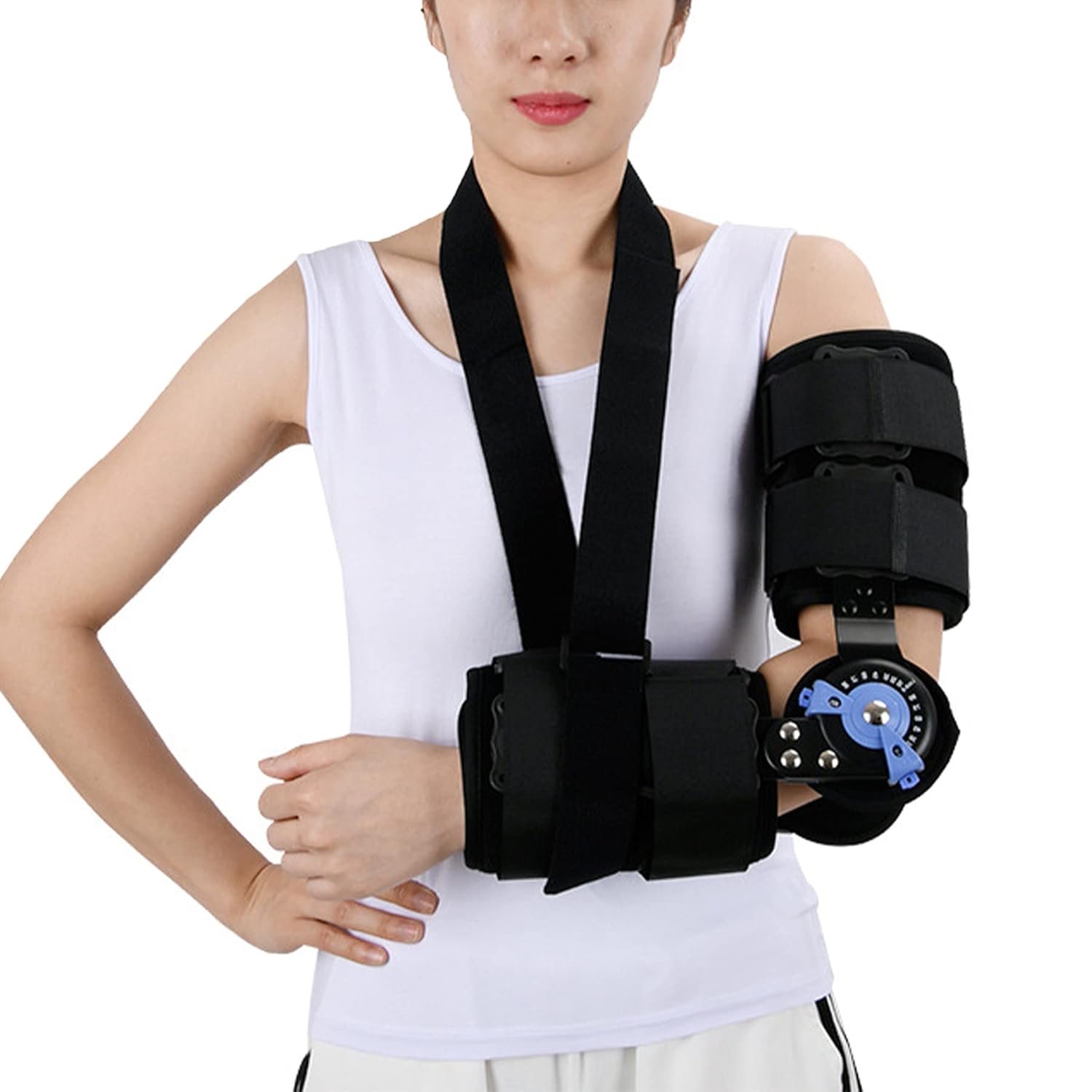 Hinged Elbow Brace Hinged Support Sling Stabilizer for Dislocated Arm Post Op Elbow Brace Stabilizer Splint Arm Orthosis Injury Recovery Support Surgery Injury Recover,Left