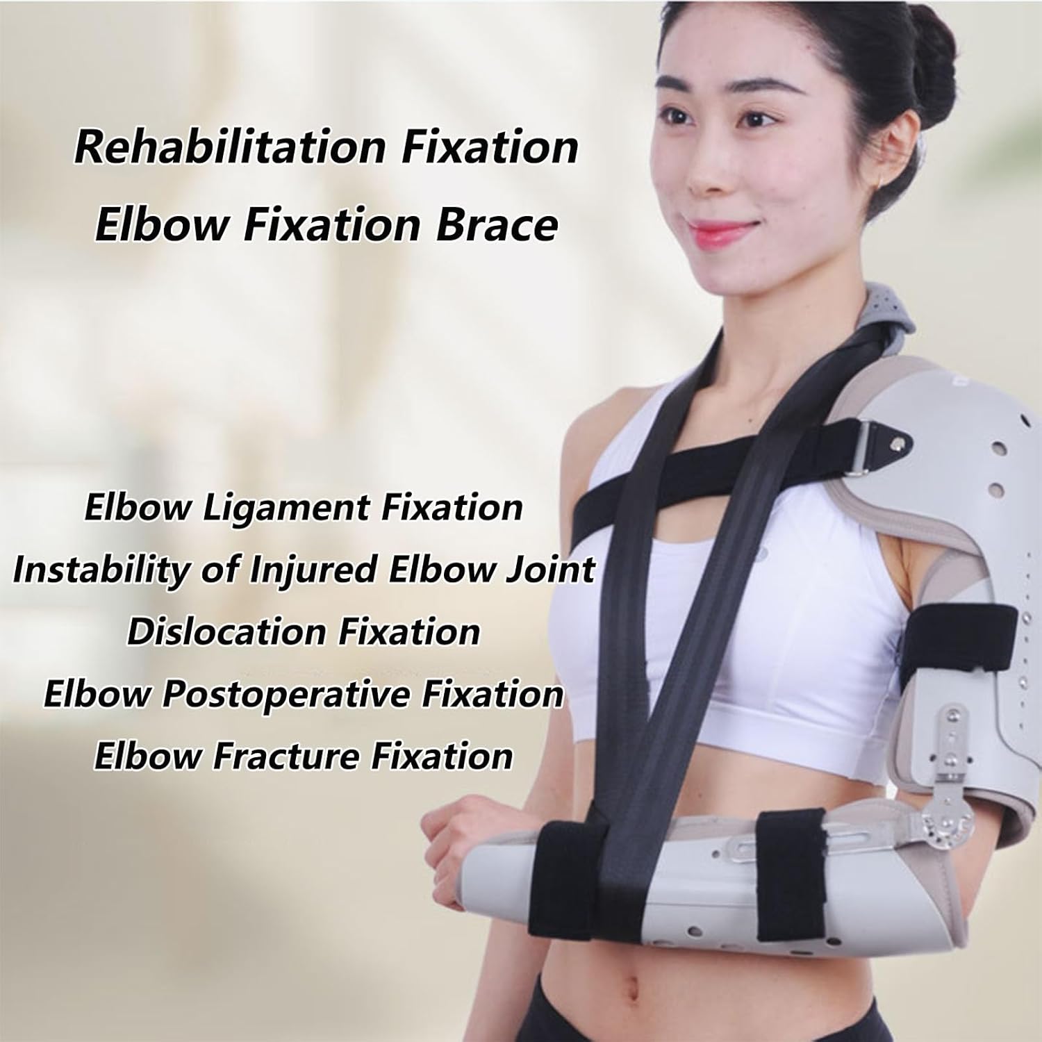 Elbow Immobilizer Brace Removable Long Arm Cast and Soft Forearm Orthosis Splint Adjustable Post Op Elbow Brace for Post Elbow Brace Stabilizer,Right-Left