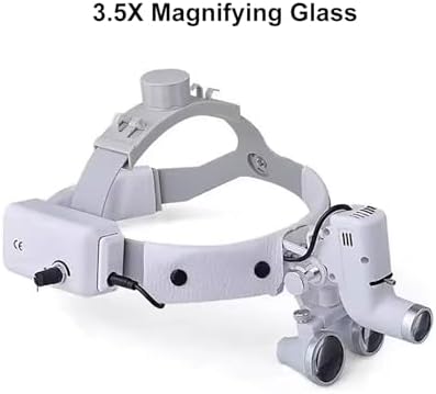 Dental Loupes 2.5X/3.5X with Adjustable LED Light, HD Coated Lenses - Lightweight Head-Mounted Magnifying Glasses for Cosmetic, ENT & Ophthalmology Use