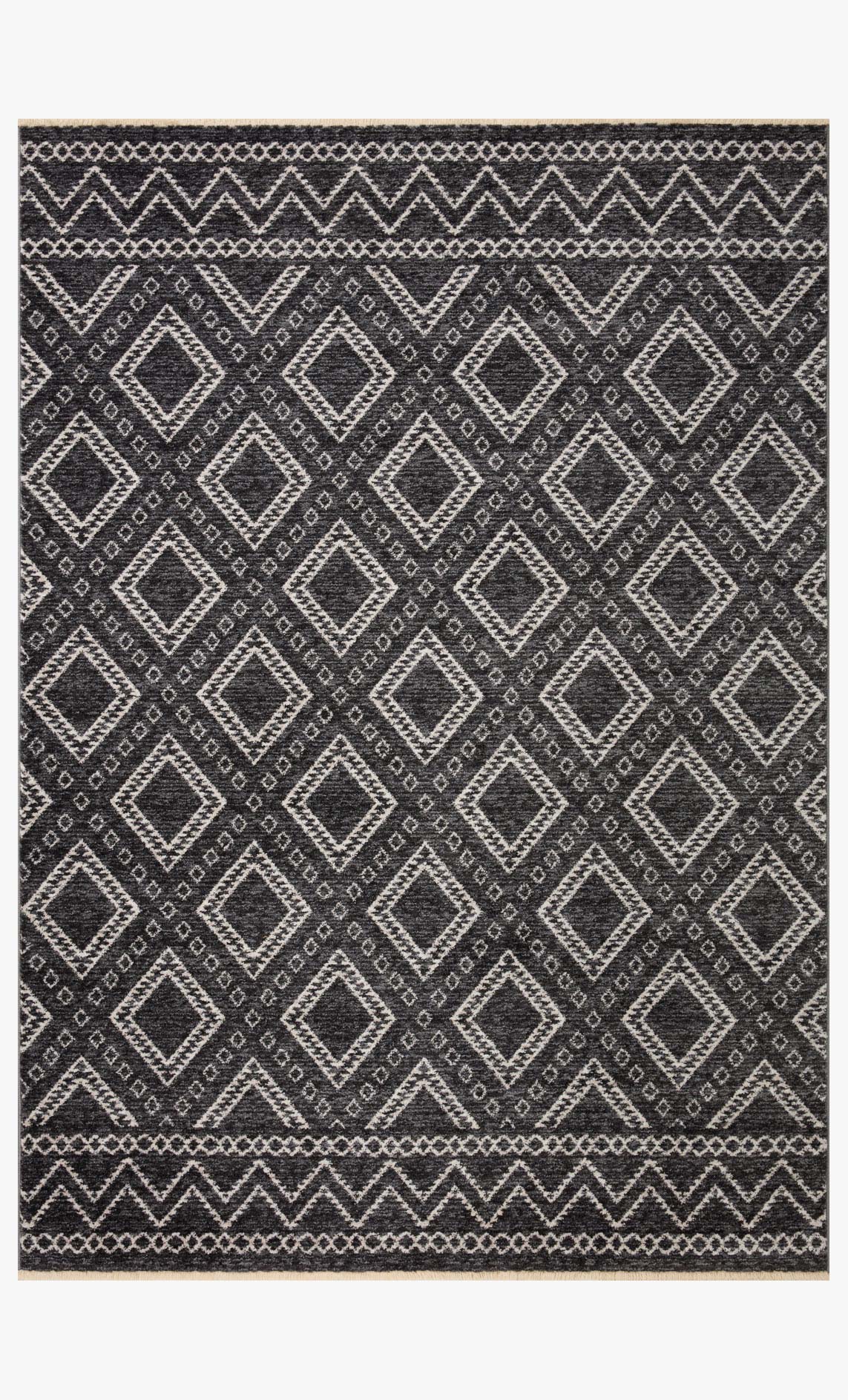 Loloi II Vance Collection - Traditional Power Loomed Rug in Charcoal & Dove (VAN-05)